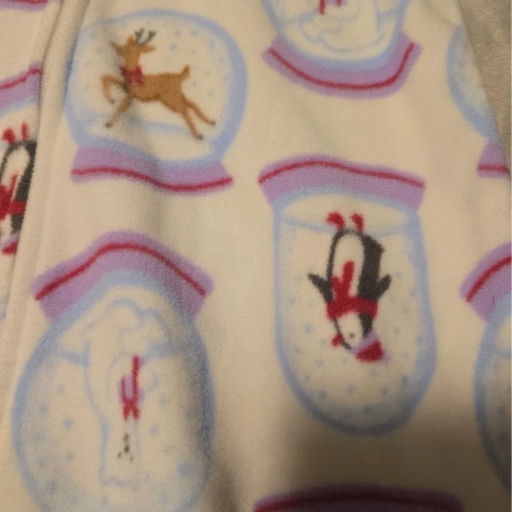Carter's Baby Girls Cute Snowglobe Cozy Soft Fleece Long Sleeve PJs White 18 mos